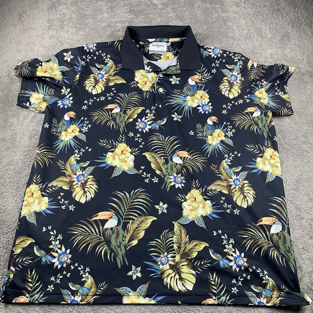 Goodfellow & Co Short Sleeve Standard Button Down Shirt Mens XXL Tropical Floral